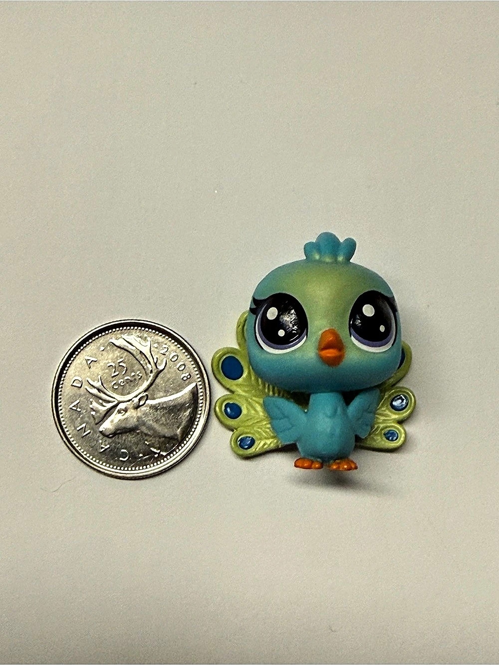 Hasbro Littlest Pet Shop Peacock Mini Green & Blue Bird Figure